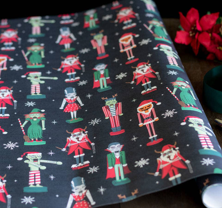 Spooky Cat Press - Spooky Nutcrackers Gift Wrap (8ft Roll)