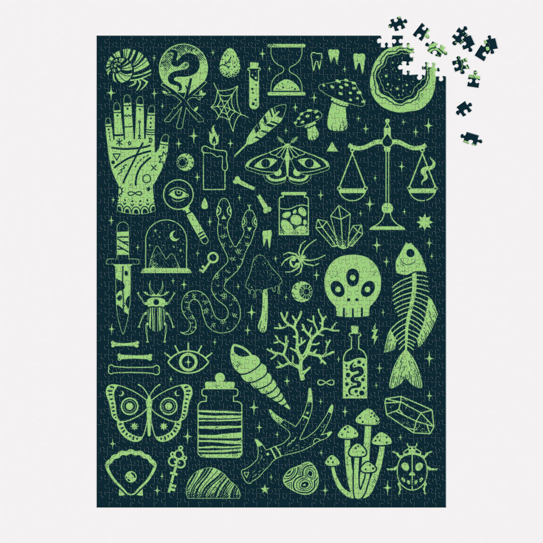 Chronicle Books - Occult and Curious 1000 Piece Glow in the Dark Puzzle