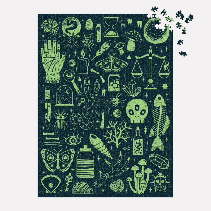 Chronicle Books - Occult and Curious 1000 Piece Glow in the Dark Puzzle