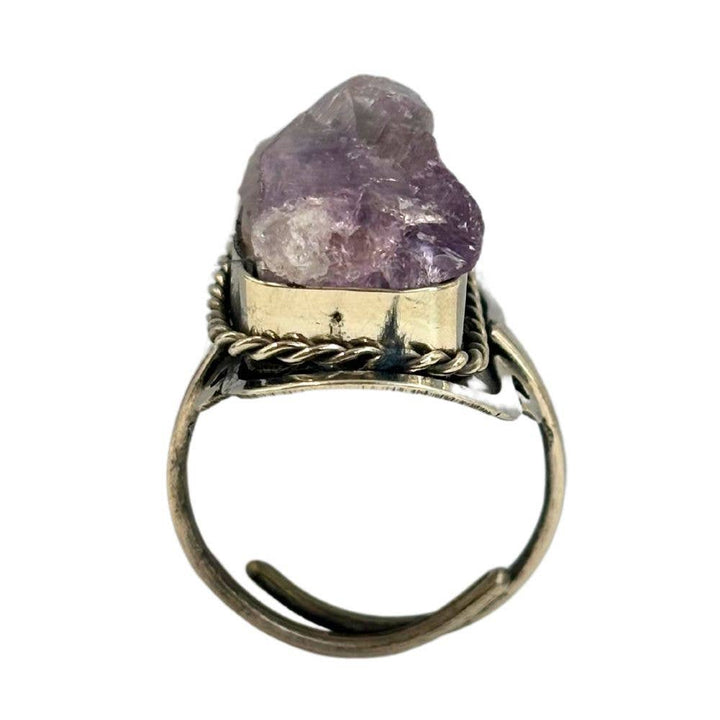 Earths Elements Ring - Raw Amethyst