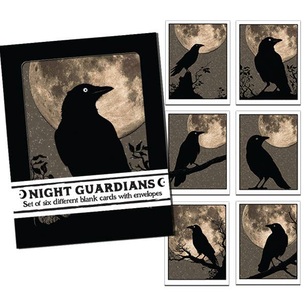 Brainmeats Atelier - Night Guardians – Boxed Crow Moon Notecard Set