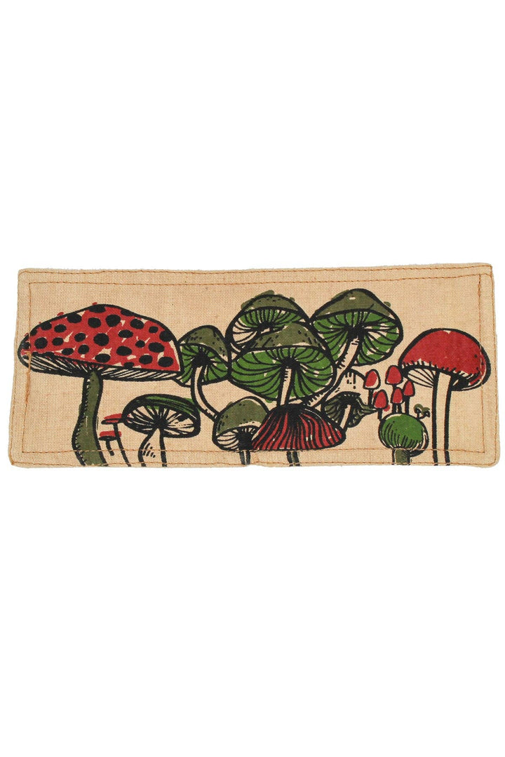 Lakhays Collection Inc. - Cotton Printed Wallet: Mushroom / One Size