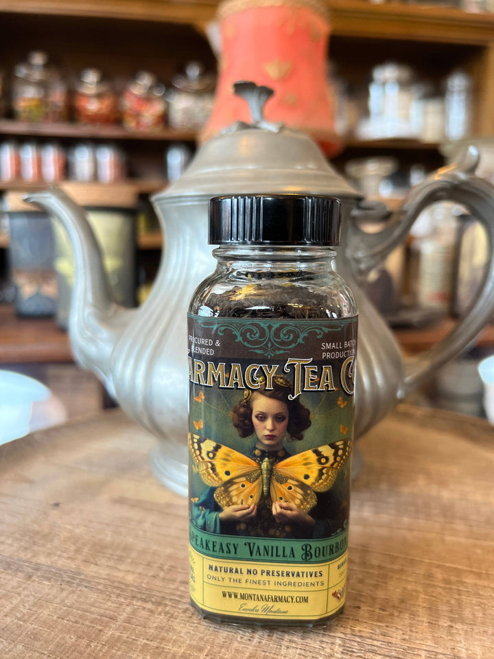 Montana Farmacy - Speakeasy Tea Vanilla Bourbon deep black tea Vintage Vibe