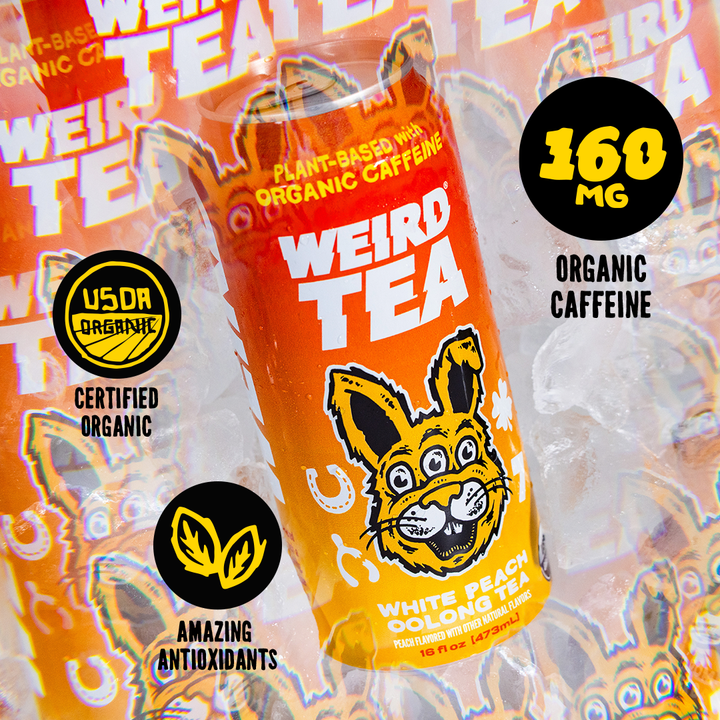 Weird Beverages - Organic White Peach Oolong Iced Tea 16oz Can