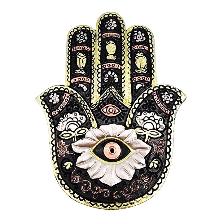 Fantasy Gifts - Rose Gold/Gold/Black Hamsa Hand Flat Incense Burner