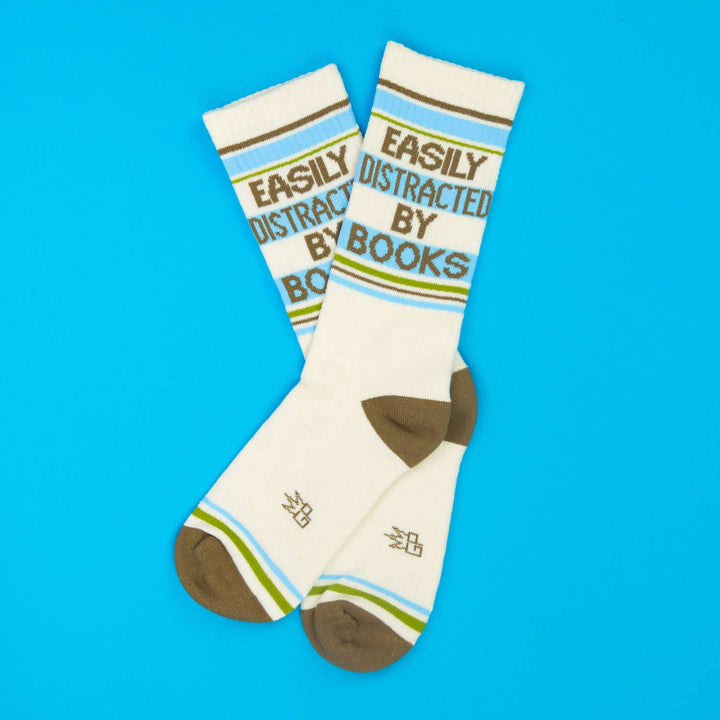 Gumball Poodle - Easily Distracted By Books Gym Crew Socks