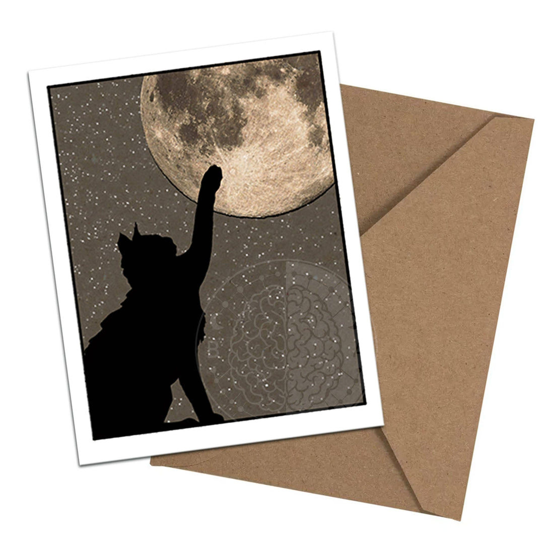 Brainmeats Atelier - Feline Familiars – Boxed Black Cat Moon Notecard Set