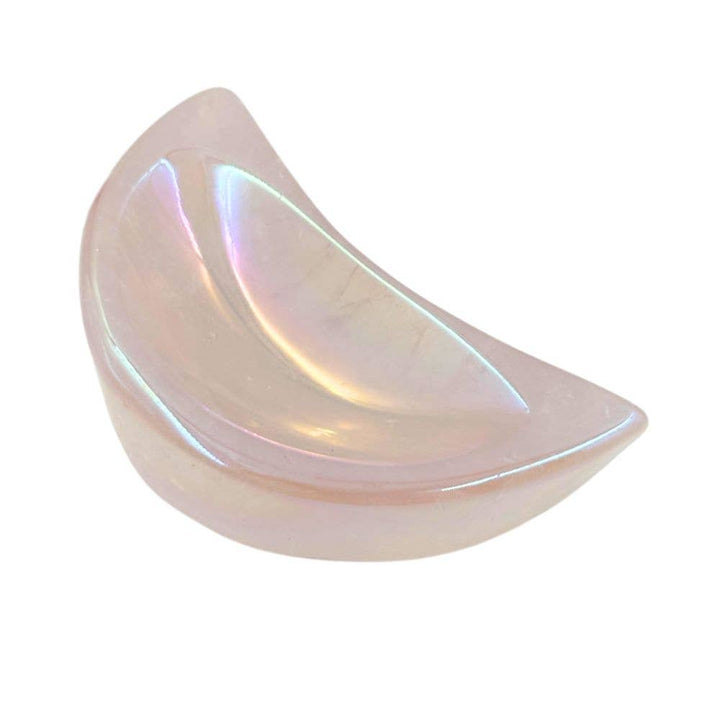 Earths Elements Wholesale - Shaped Crystals - Aura Rose Quartz Trinket Dish, Moon
