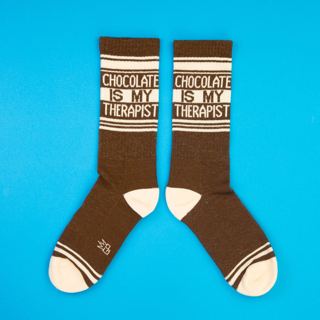 Gumball Poodle - Chocolate Is My Therapist Gym Crew Socks