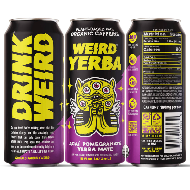 Weird Beverages - Organic Acai Pomegranate Yerba Mate 16oz Cans