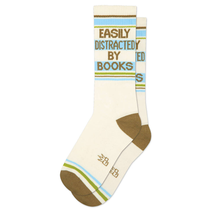 Gumball Poodle - Easily Distracted By Books Gym Crew Socks