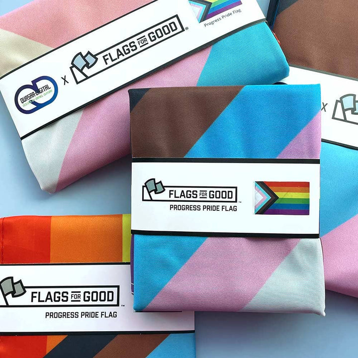 Flags For Good - Progress LGBTQ+ Pride Flag: (S) 18in x 12in