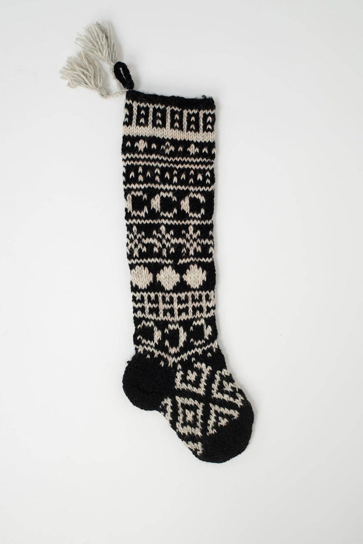 Lakhays Collection Inc. - Pure Wool Handcrafted Celestial Hand Knit Felt Home Stocking: Moon Cycle / One Size