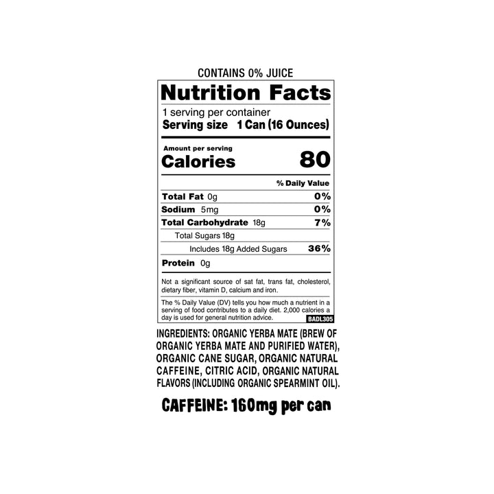 Weird Beverages - Organic Mystical Mint Yerba Mate 16oz Cans