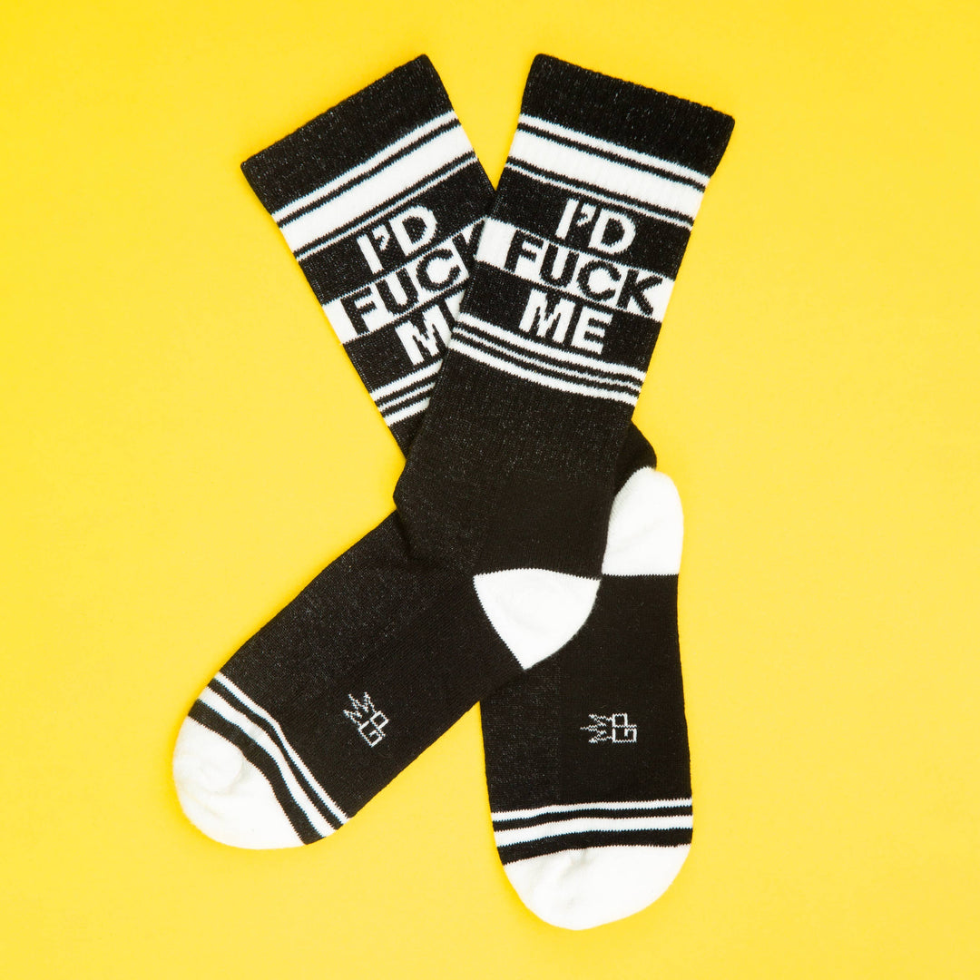 Gumball Poodle - I'd Fuck Me - Black Gym Crew Socks