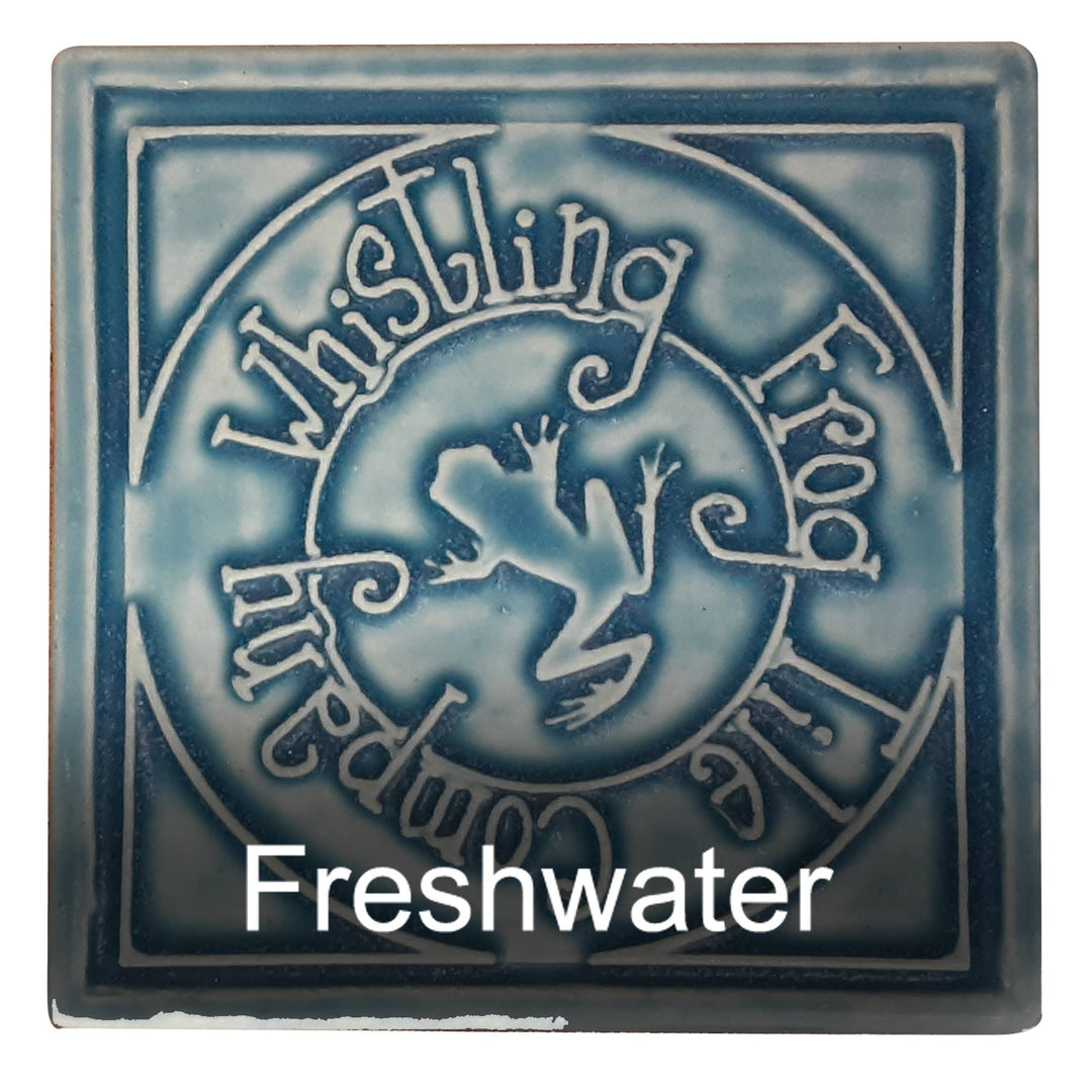 Whistling Frog Tile Inc. - Ypsilanti, Michigan Art Tile 5x8": Smoky Blue Glaze