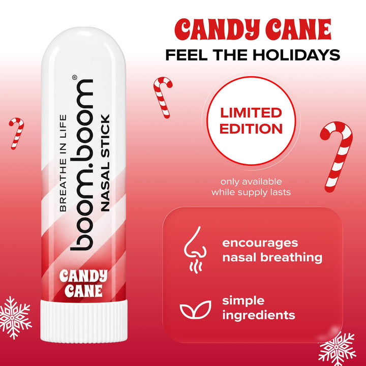 BoomBoom - BoomBoom Nasal Stick | Cool Refreshing Vapors  | Candy Cane : 24 sticks (4 countertop displays)