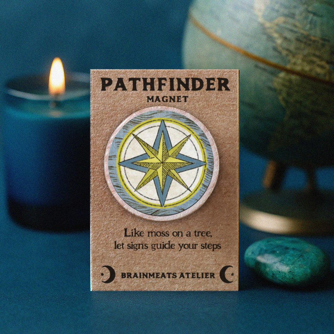 Brainmeats Atelier - Pathfinder Magnet – Compass Intention Token for Guidance