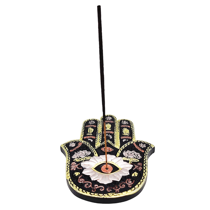 Fantasy Gifts - Rose Gold/Gold/Black Hamsa Hand Flat Incense Burner