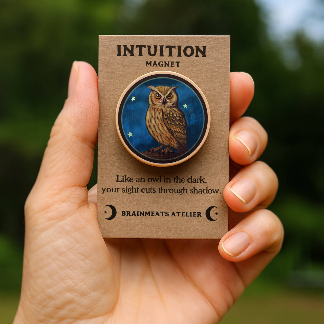 Brainmeats Atelier - Intuition Magnet – Owl Token for Vision &amp; Clarity