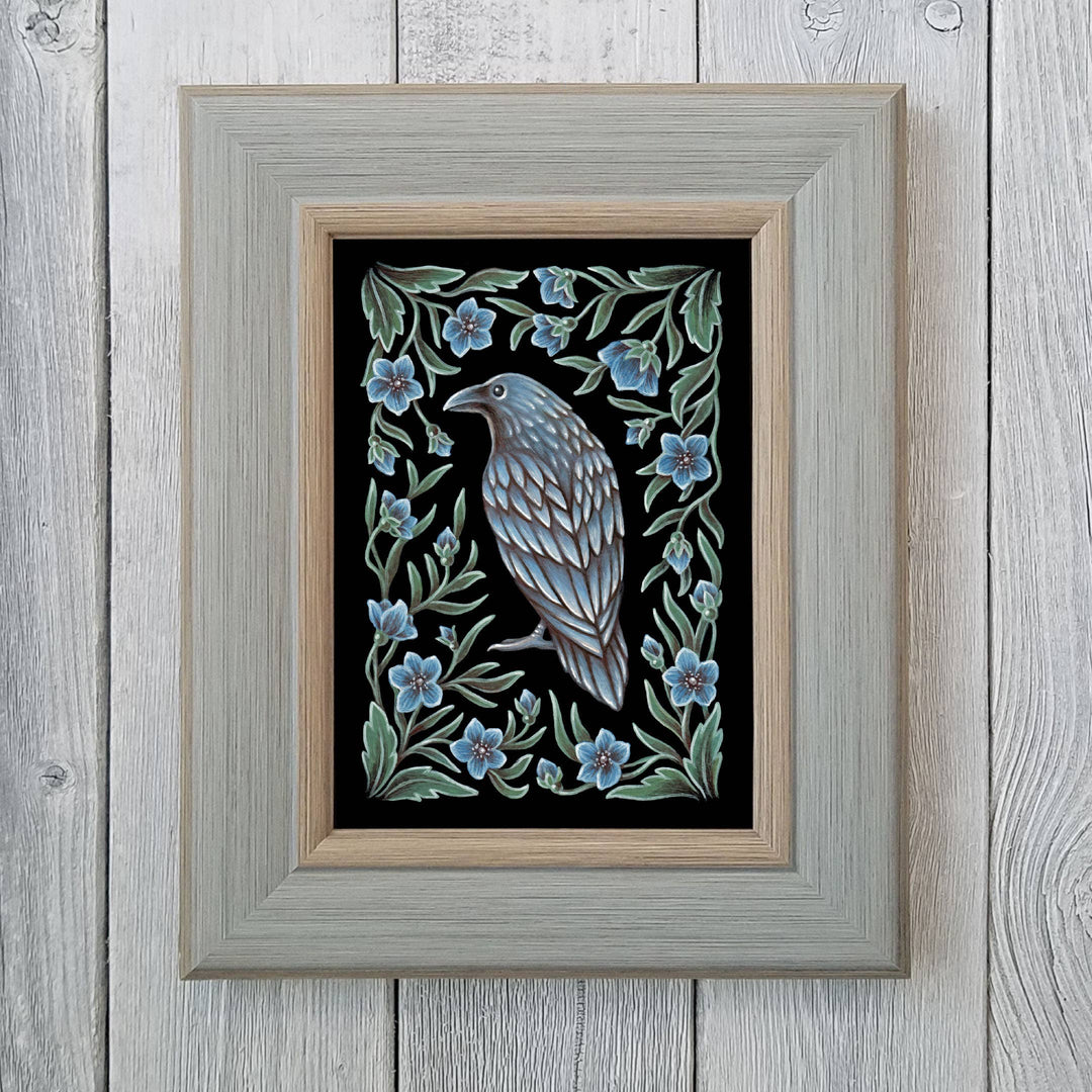 Faina Lorah - Raven Art Print Folk Decor: 8x10