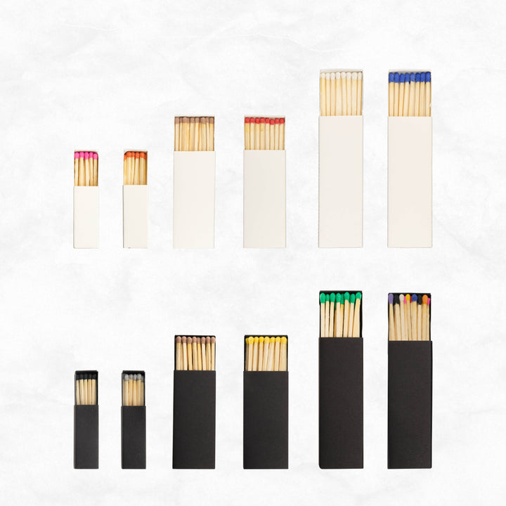 2" Inch Matchboxes - Matchsticks - Matches - Colorful: Black / White Matchbox