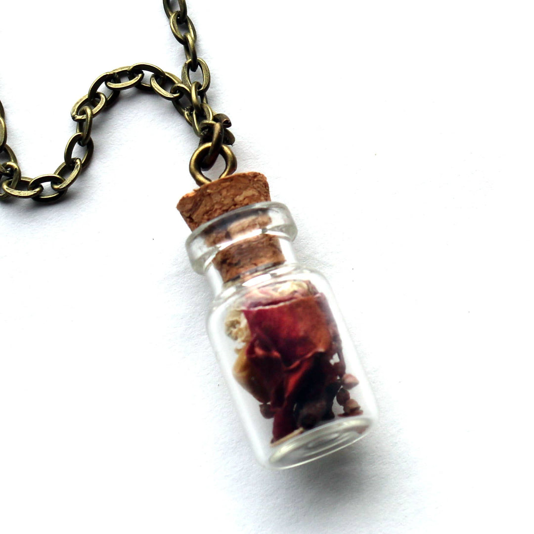 Brainmeats Atelier - True Love Amulet – Devotion &amp; Joy Talisman Necklace w/Rose