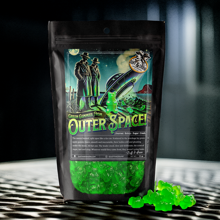 Duff &amp; Shaw - Legendary Snacks - Green Apple Alien Gummies