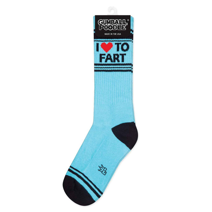 Gumball Poodle - I ❤️ To Fart Gym Crew Socks