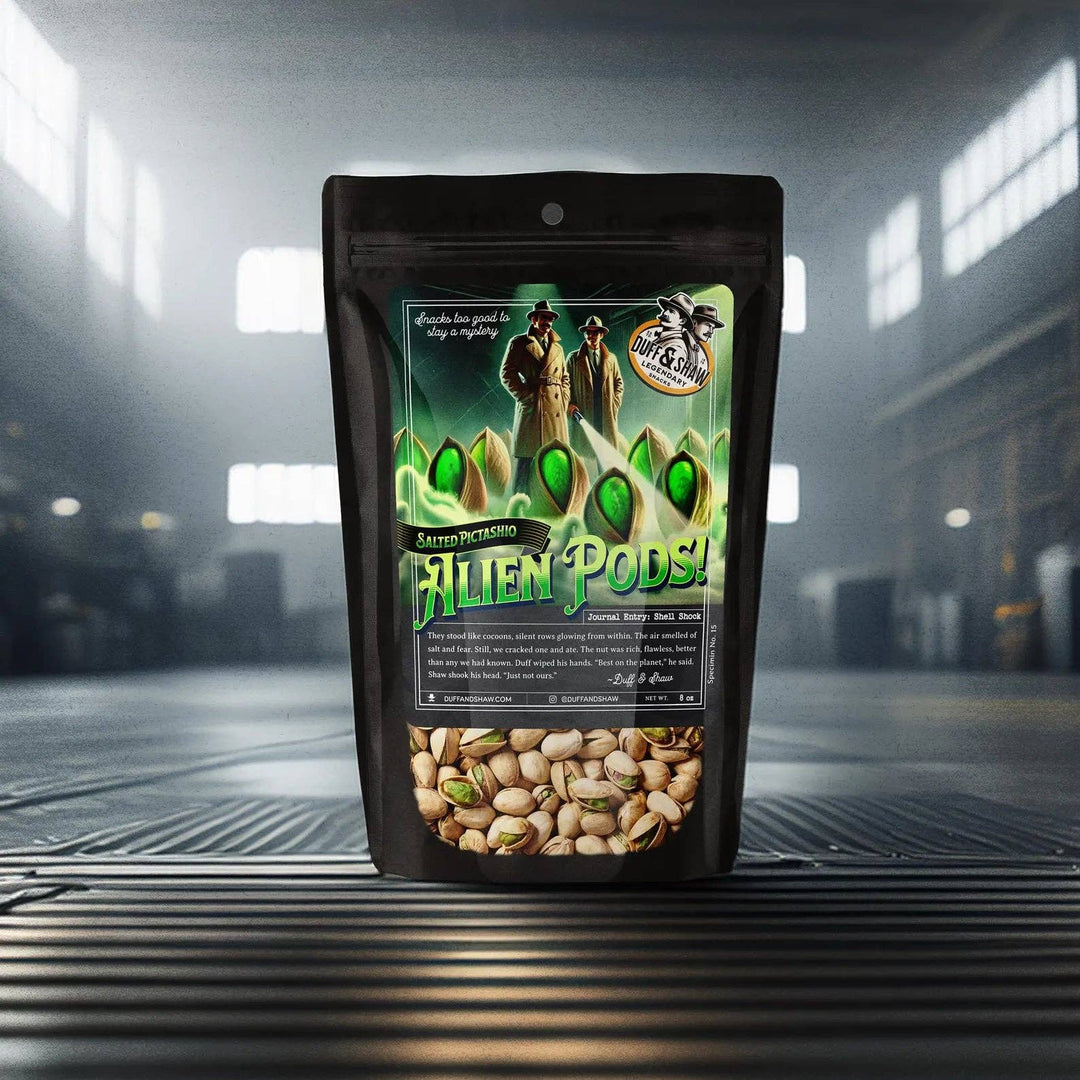 Duff &amp; Shaw - Legendary Snacks - Alien Pod Pistachios