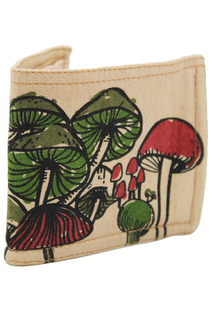 Lakhays Collection Inc. - Cotton Printed Wallet: Mushroom / One Size