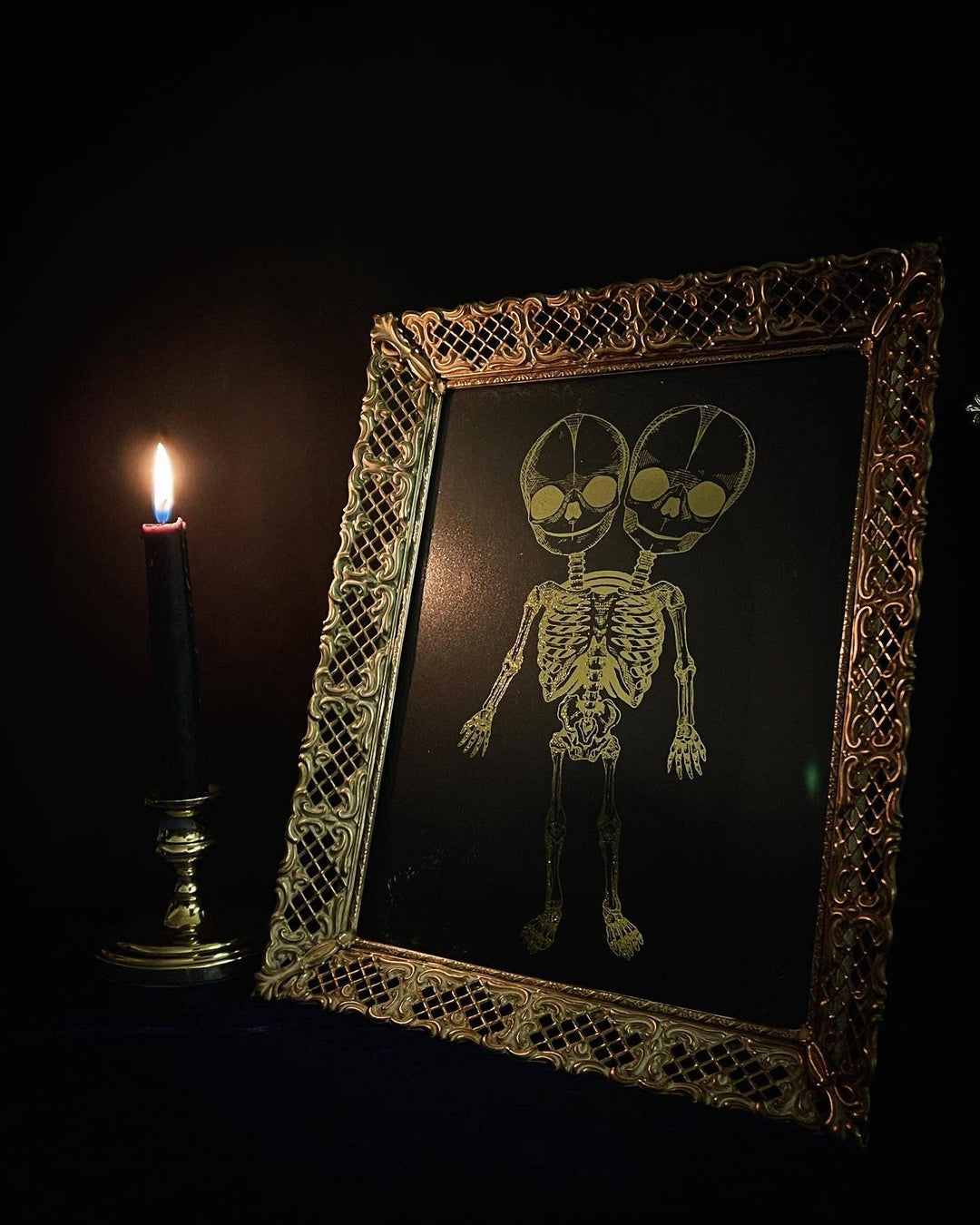 Twin Skeleton Print: Silver