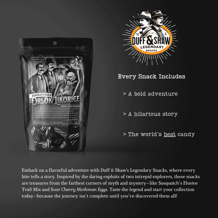 Duff &amp; Shaw - Legendary Snacks - Nosferatu’s Black Licorice