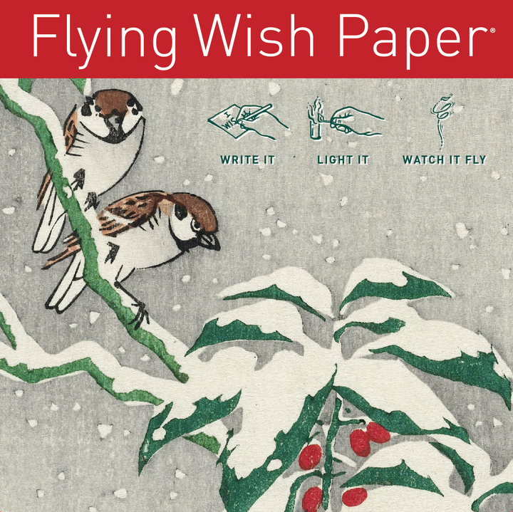 FLYING WISH PAPER - SNOWBIRDS / Mini kit w 15 Wishes + accessories (Christmas)