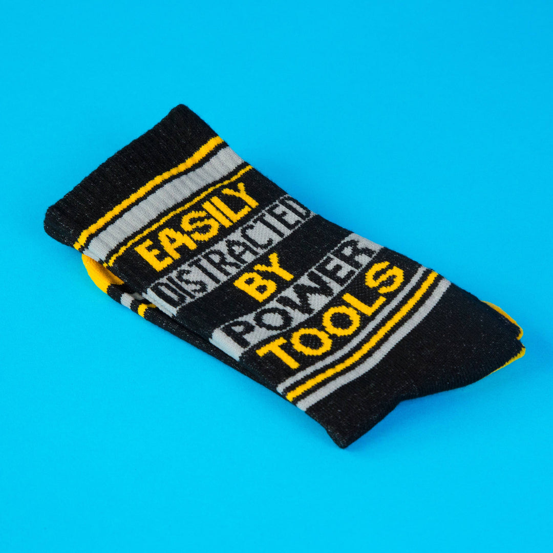 Gumball Poodle - Easily Distracted By Power Tools Gym Crew Socks
