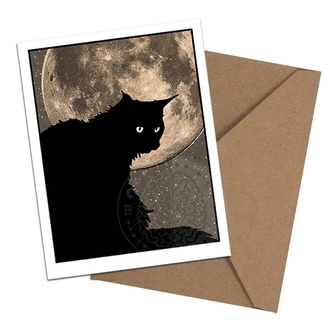 Brainmeats Atelier - Feline Familiars – Boxed Black Cat Moon Notecard Set