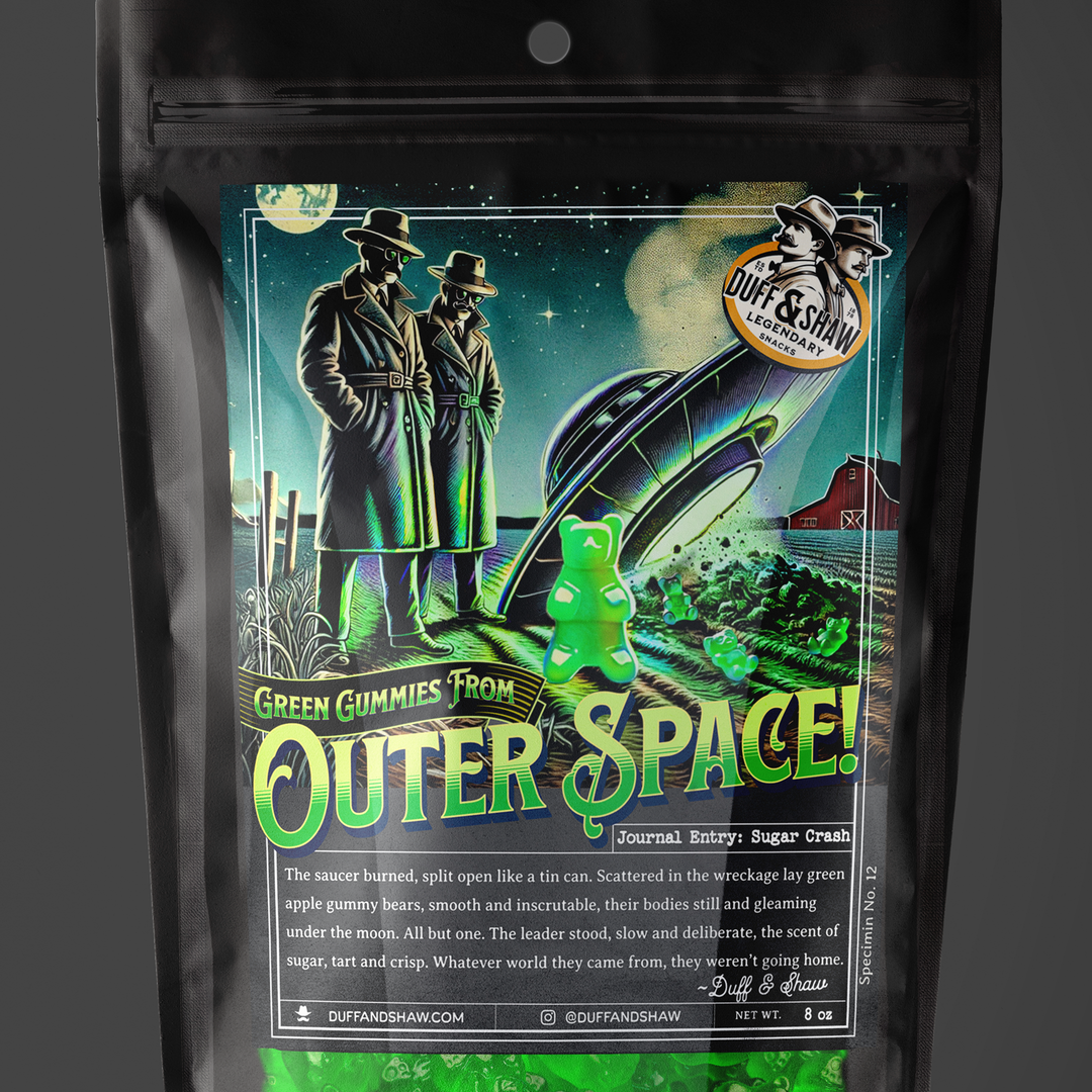 Duff &amp; Shaw - Legendary Snacks - Green Apple Alien Gummies