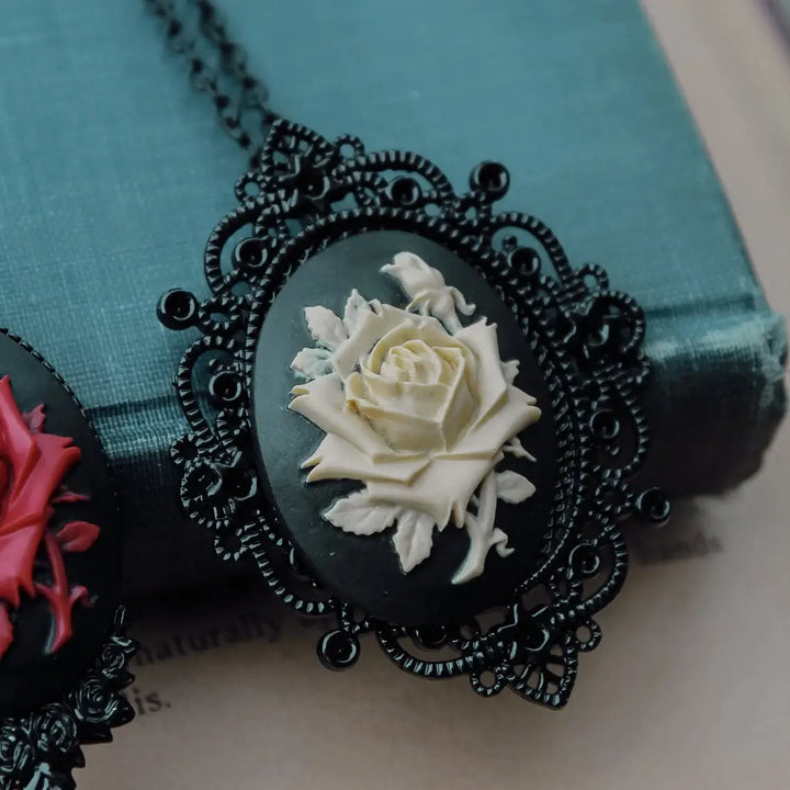 Black Rose Victorian Goth Necklace