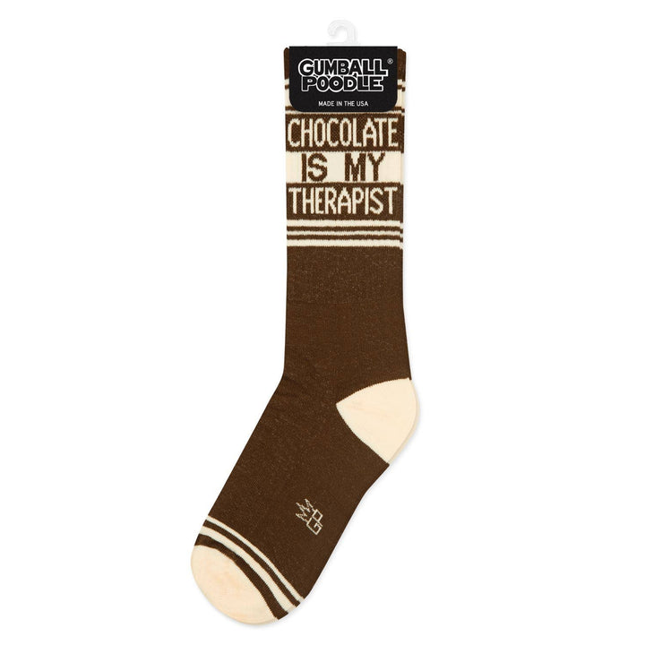 Gumball Poodle - Chocolate Is My Therapist Gym Crew Socks