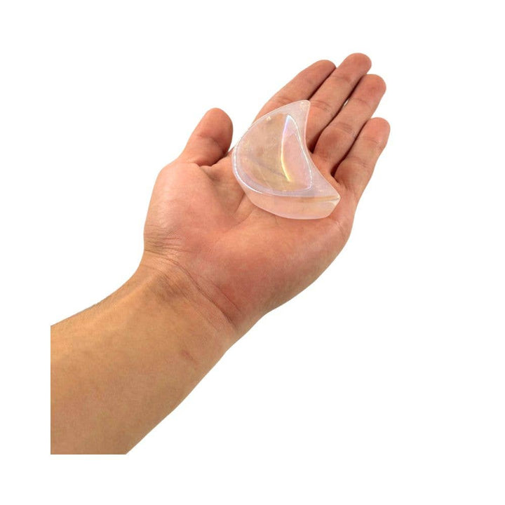 Earths Elements Wholesale - Shaped Crystals - Aura Rose Quartz Trinket Dish, Moon