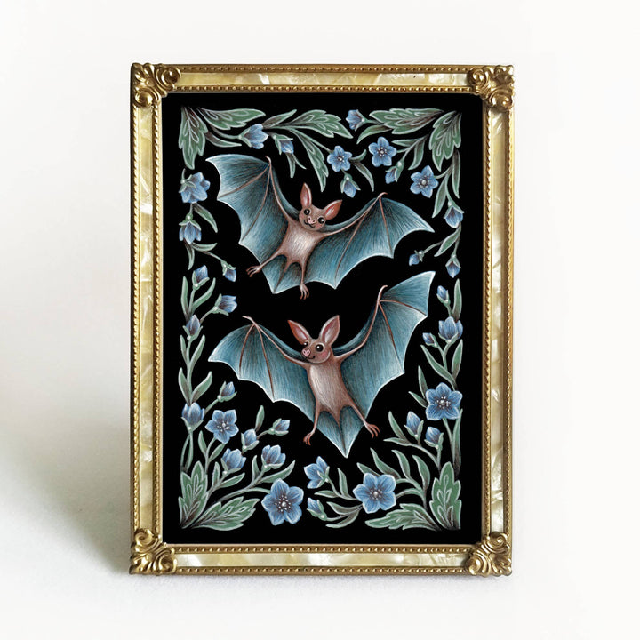 Faina Lorah - Bat Art Print Folk Decor: 8x10