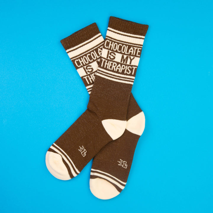Gumball Poodle - Chocolate Is My Therapist Gym Crew Socks