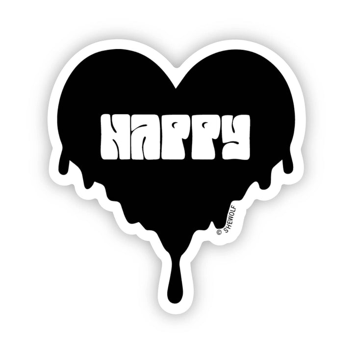 SHEWOLF Designs - Emo Heart Sticker | Spooky Trippy Happy Anti-Valentine Decal