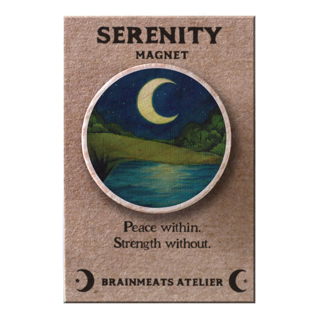 Brainmeats Atelier - Serenity Magnet – Crescent Moon Token for Inner Peace