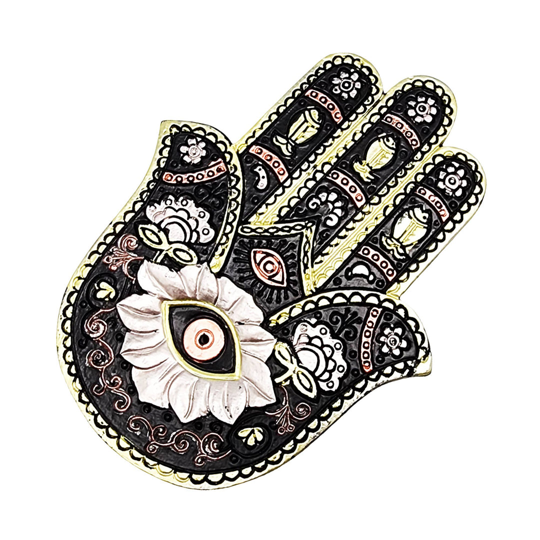 Fantasy Gifts - Rose Gold/Gold/Black Hamsa Hand Flat Incense Burner