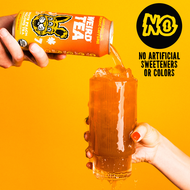 Weird Beverages - Organic White Peach Oolong Iced Tea 16oz Can