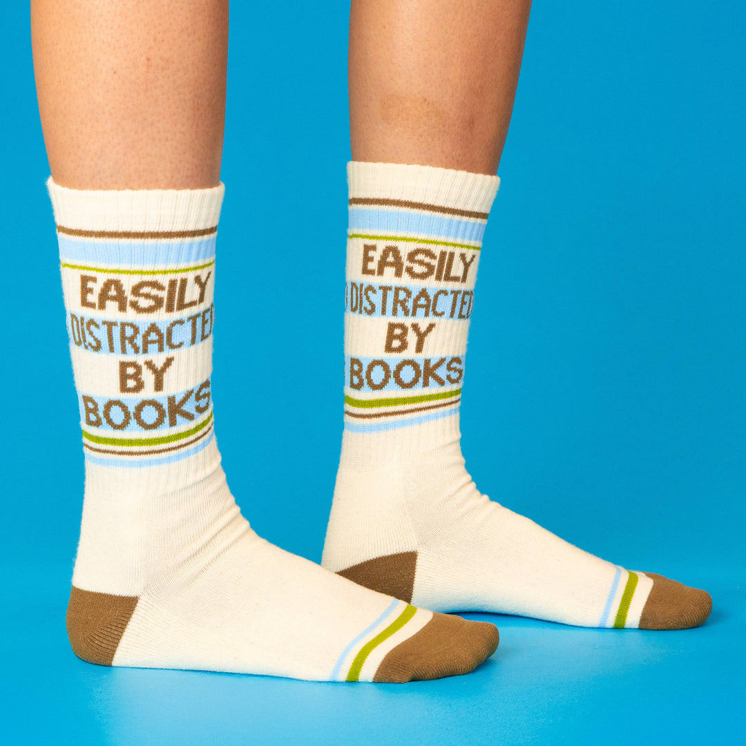 Gumball Poodle - Easily Distracted By Books Gym Crew Socks
