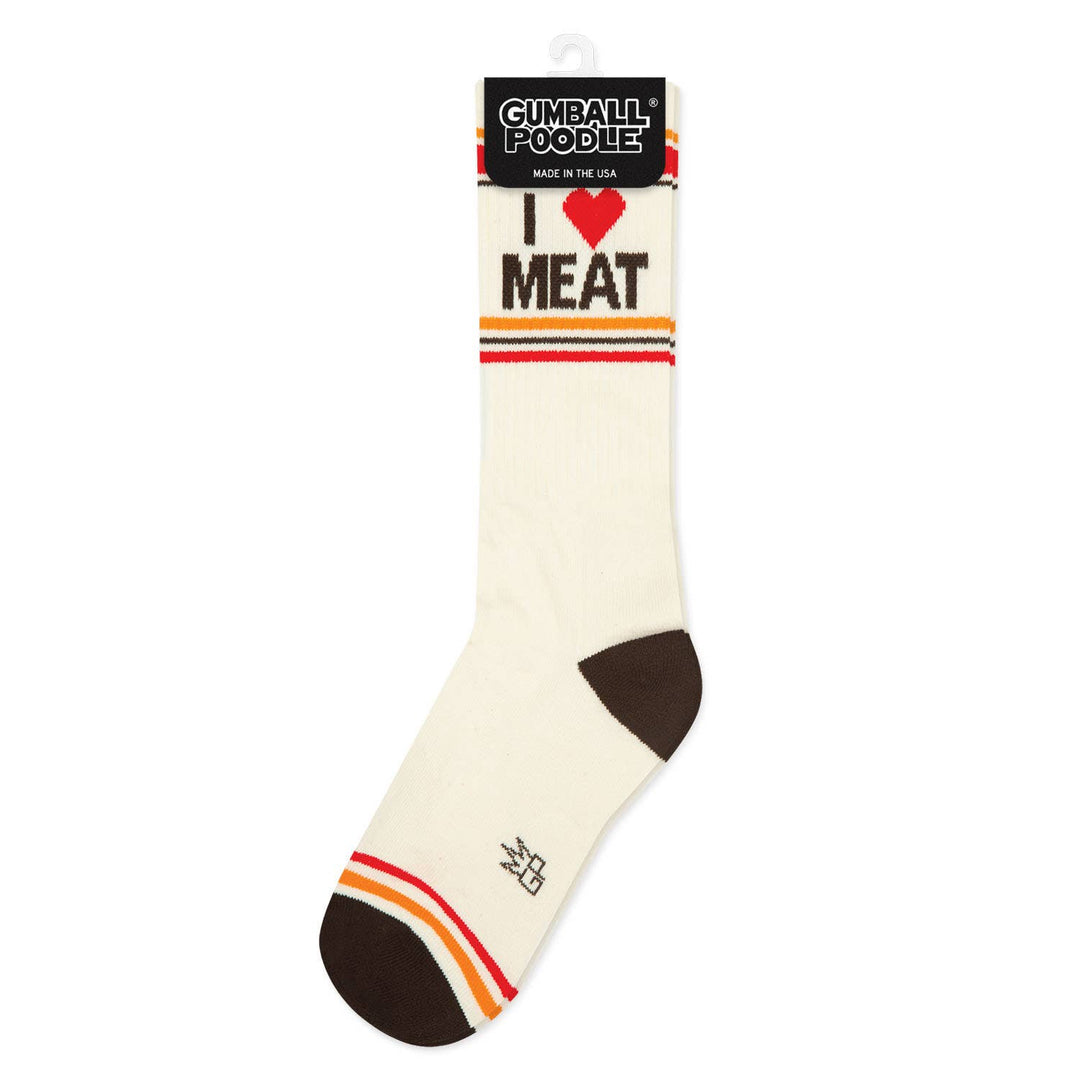 Gumball Poodle - I ❤️ Meat Gym Crew Socks