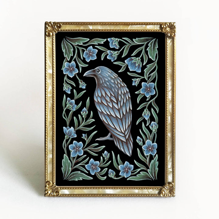 Faina Lorah - Raven Art Print Folk Decor: 8x10