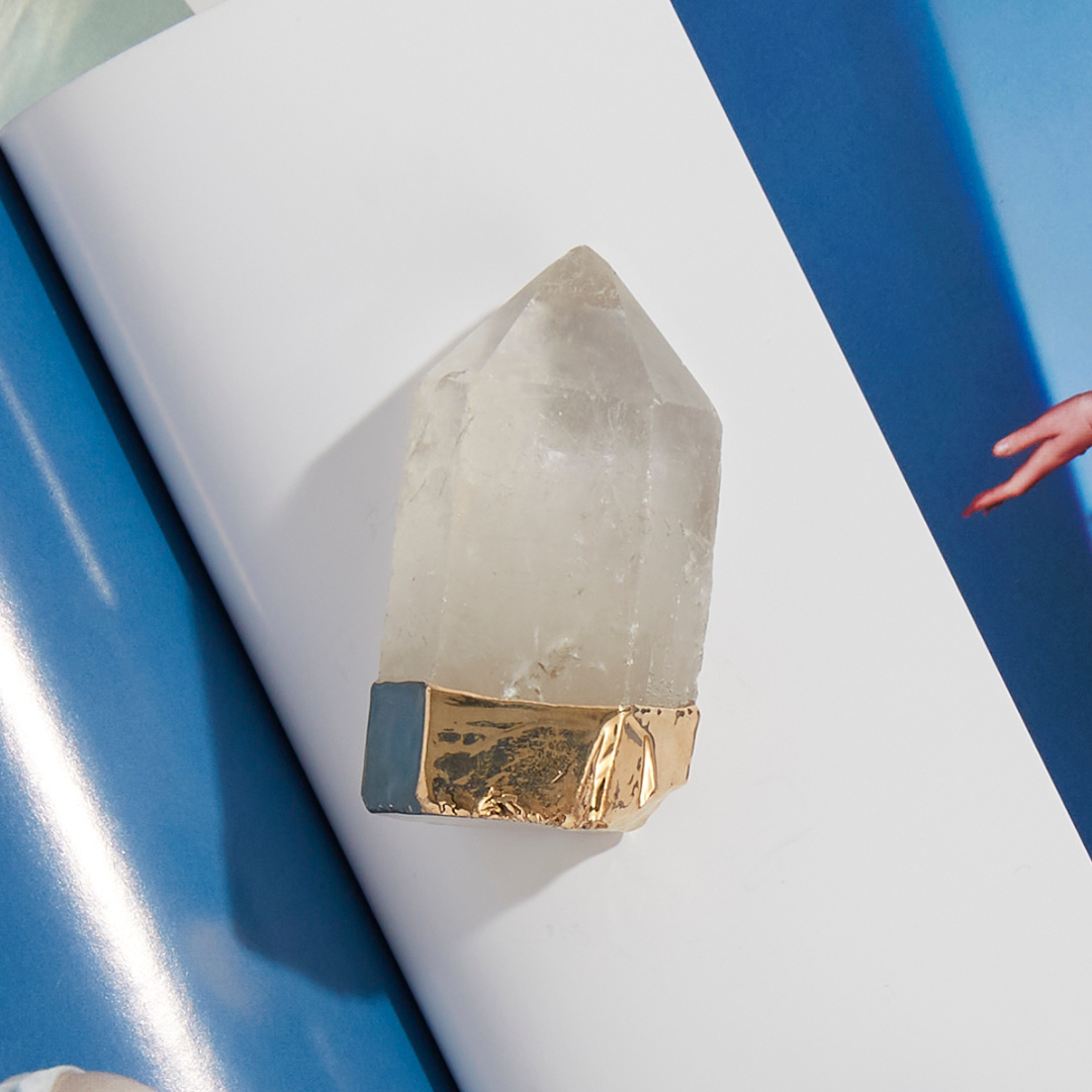 GeoCentral - Gold Gilded Natural Standing Quartz Points